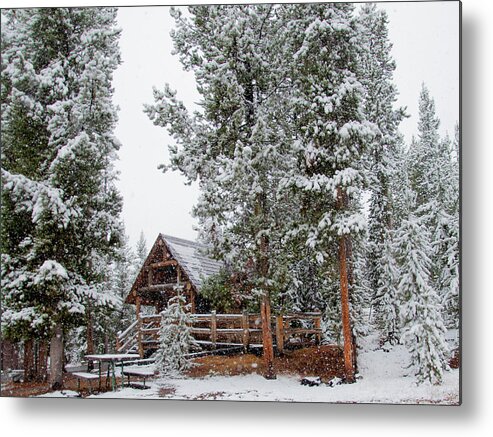 Yellowstone Metal Print featuring the photograph Cabin in the Woods by Frank Madia