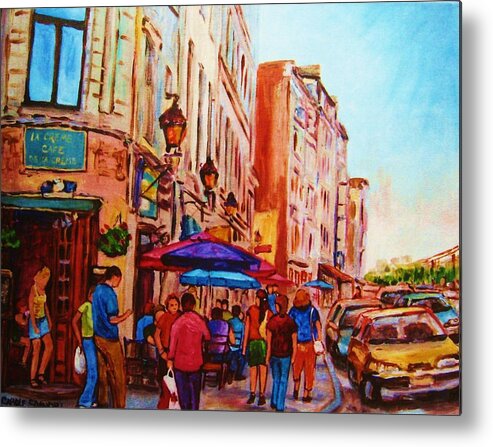 Montreal Metal Print featuring the painting Cafe Creme by Carole Spandau