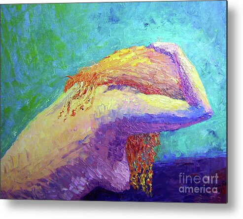 Pain Metal Print featuring the painting Cant Hide From The Pain by Lisa Rose Musselwhite