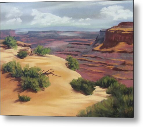 Landscape Metal Print featuring the painting Canyon Majesty by Sandi Snead