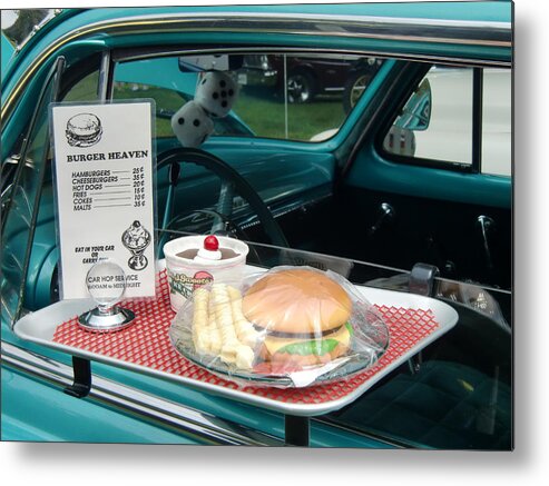 Vintage Cars Metal Print featuring the photograph Car Hop Blues by Richard Mansfield