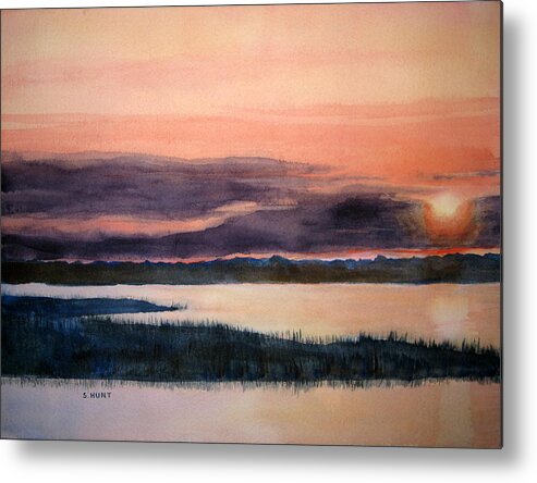 Landscape Metal Print featuring the painting Carolina Sunset by Shirley Braithwaite Hunt