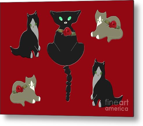 Cats Metal Print featuring the photograph Cats Characteristic Arrangement by Rockin Docks Deluxephotos