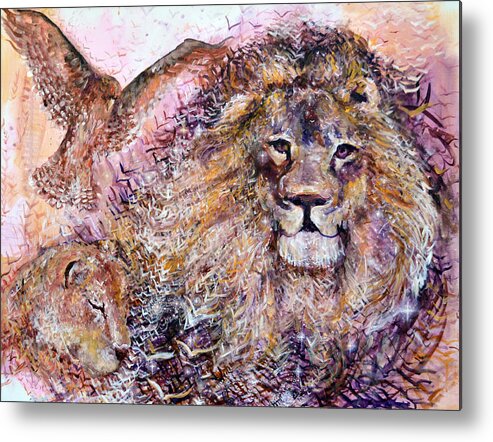 Cecil Metal Print featuring the painting Cecil The Lion by Ashleigh Dyan Bayer