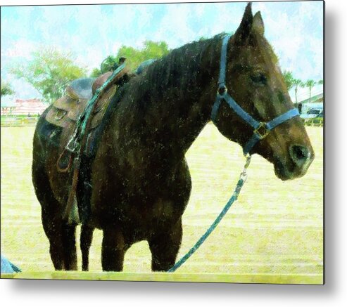Abstract Metal Print featuring the mixed media Champion by Florene Welebny