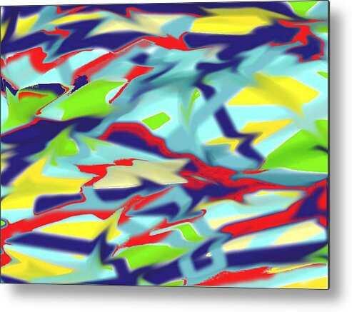 Chaos Metal Print featuring the digital art Chaos into Form Blue by Julia Woodman