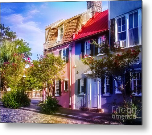 Charleston Metal Print featuring the photograph Charleston Pink House on Chalmers Street by Ginette Callaway
