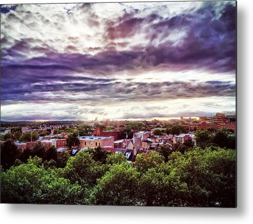 Landscape Metal Print featuring the photograph Charm City Sunset by Chris Montcalmo