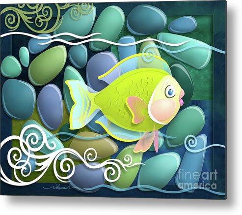 Fish Metal Print featuring the digital art Chartreuse by Randy Wollenmann