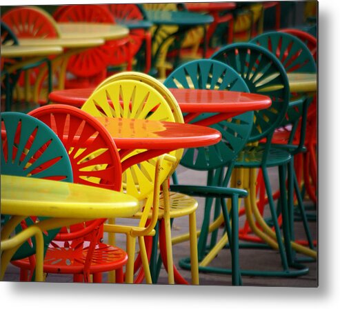 Tables Metal Print featuring the photograph Chat Room by Linda Mishler