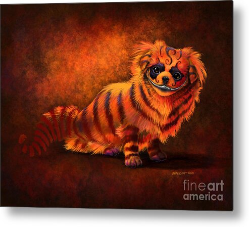 Dog Metal Print featuring the digital art Cheshire Canine by Stanley Morrison