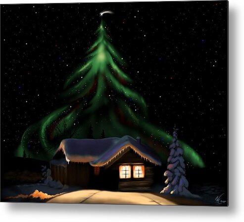 Christmas Metal Print featuring the digital art Christmas Lights by Norman Klein