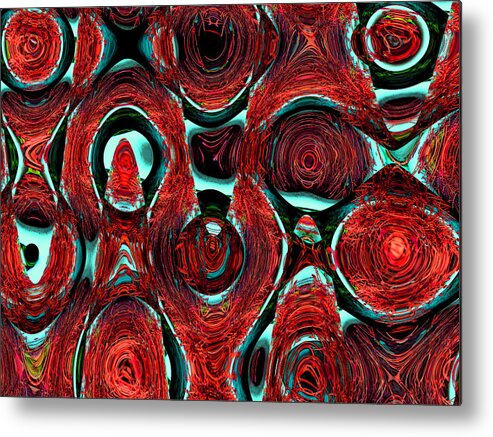 Abstract Metal Print featuring the digital art Christmas Ornaments--Back in the Box by Lenore Senior