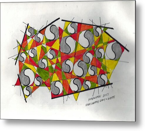 Drawings By Paul Meinerth Metal Print featuring the drawing Circles of Colors by Paul Meinerth