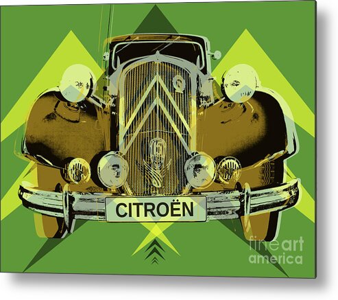 Citroen Metal Print featuring the digital art Citroen Traction Avant by Jean luc Comperat