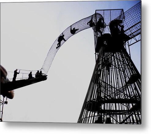 Coblitz City Museum St Louis Climb Striving Airplane Tower Graphic Archtecture Play Metal Print featuring the photograph City Museum by David Coblitz