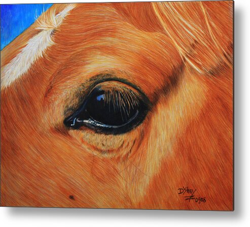 Horse Metal Print featuring the painting Close up of a horse by Don MacCarthy