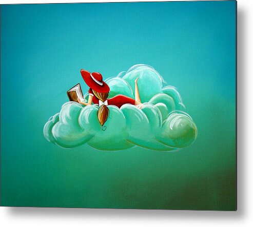 Girl Metal Print featuring the painting Cloud 9 by Cindy Thornton