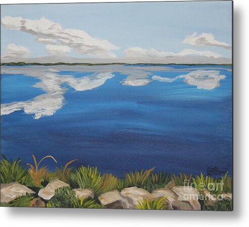 Lakes Metal Print featuring the painting Cloud Lake by Annette M Stevenson