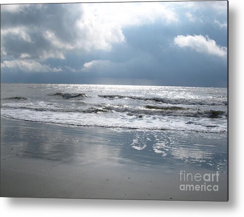 Beach Metal Print featuring the photograph Clouds and beach by B Rossitto