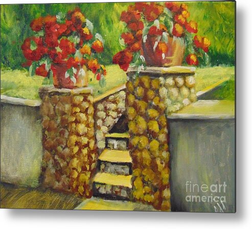 Flowers Metal Print featuring the painting Container Garden by Saundra Johnson