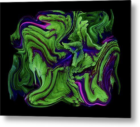 Abstract Metal Print featuring the digital art Coolified Coleus by Robert Woodward