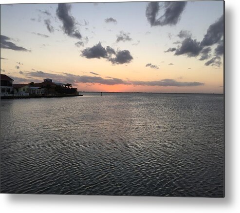 River Evening Sky Setting Sun Metal Print featuring the photograph Coral and Gray by Pamela J Bennett