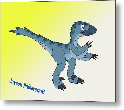 Dinosaur Metal Print featuring the digital art Cory The Raptor by Jayson Halberstadt