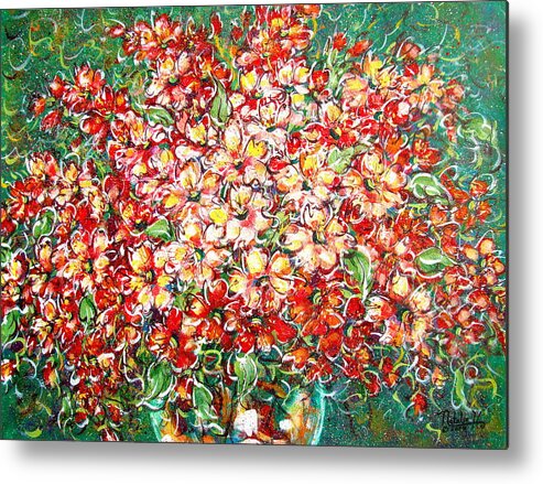 Flowers Metal Print featuring the painting Cottage Garden Flowers by Natalie Holland