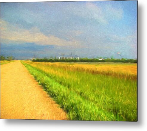 Road Metal Print featuring the digital art Country Roads by Cathy Anderson