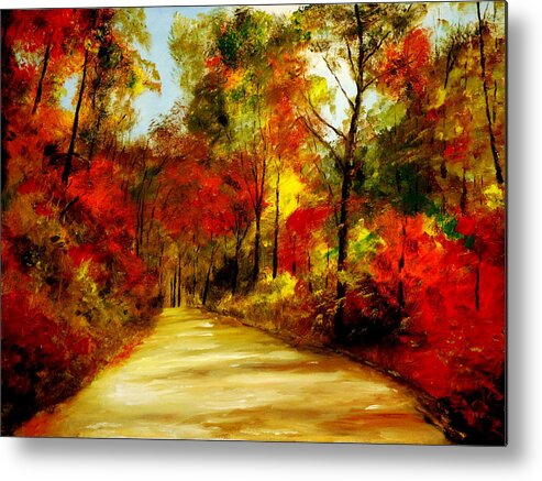 Country Roads Metal Print featuring the painting Country Roads by Phil Burton