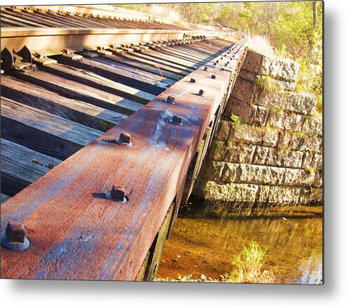 Train Trestle Metal Print featuring the photograph Country Train Trestle by Joe Martin 