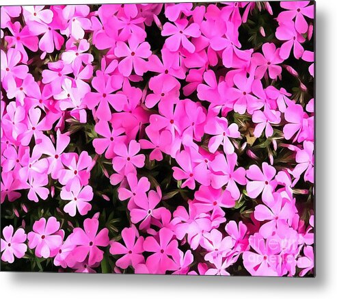 Flowers Metal Print featuring the photograph Creeping Phlox - Bubblegum Pink by Janine Riley