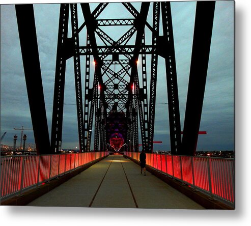 Bridge Metal Print featuring the photograph Crossing the Bridge by Christopher Brown