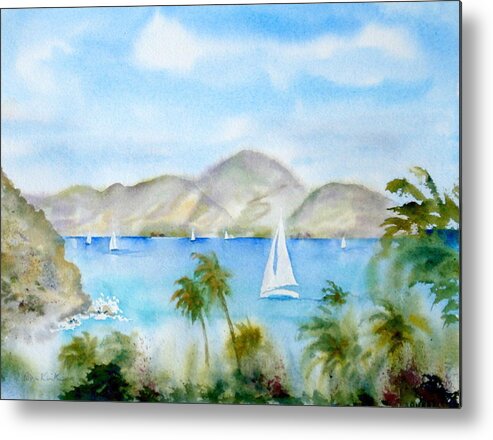 Caribbean Metal Print featuring the painting Cruising in the Caribbean by Diane Kirk
