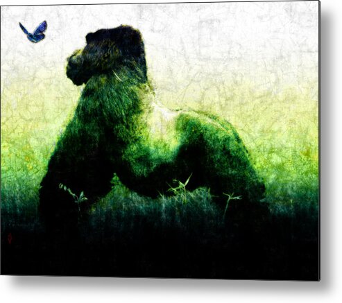 Gorilla Metal Print featuring the painting Curiosity by Adam Vance