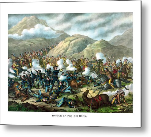 General Custer Metal Print featuring the painting Custer's Last Stand by War Is Hell Store