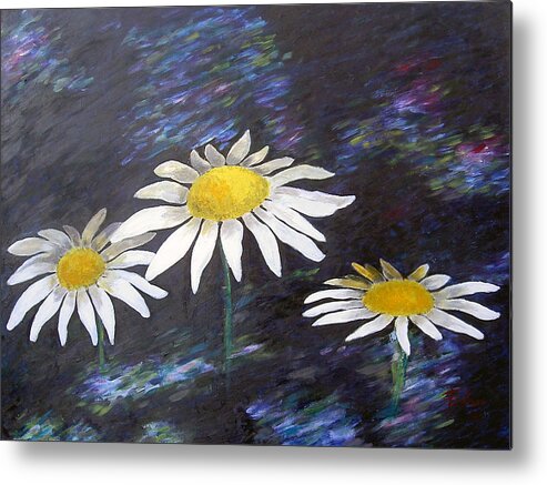 2005 Metal Print featuring the painting Daisies by Will Felix