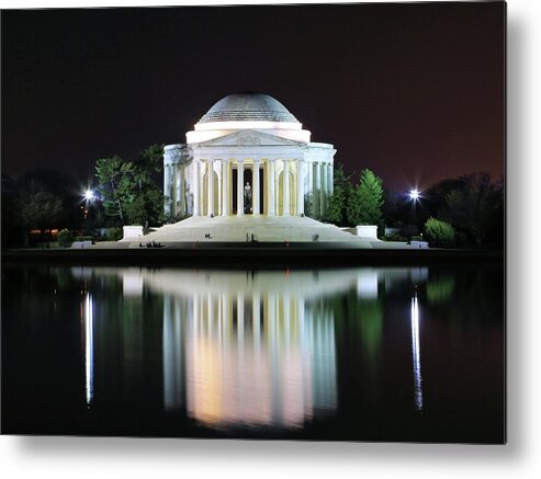 Photosbymch Metal Print featuring the photograph Darkness over the Jefferson Memorial by M C Hood