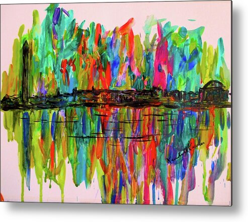 Washington Dc Paintings For Sale Metal Print featuring the painting DC Burst by Kendall Kessler