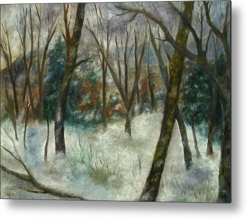 Forest Metal Print featuring the painting December on Cooper Hill by FT McKinstry