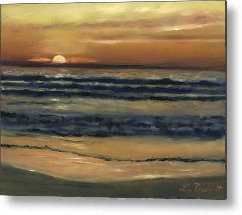 Del Mar Metal Print featuring the painting Del Mar Sunset by Lisa Reinhardt
