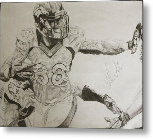 Nfl Metal Print featuring the drawing Demaryius Thomas by Justin Wade