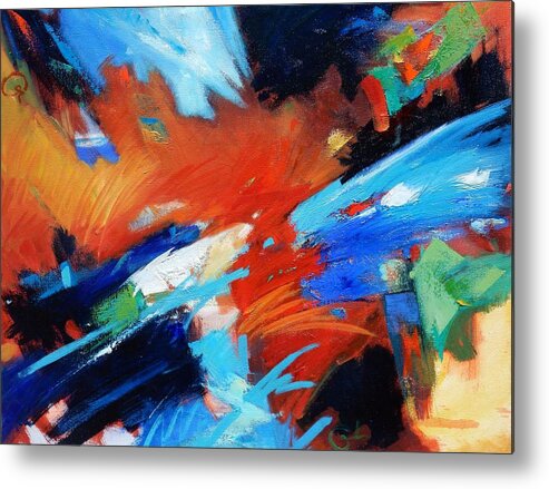 Abstract Metal Print featuring the painting Demo by Gary Coleman