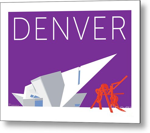 Denver Metal Print featuring the digital art DENVER Art Museum/Purple by Sam Brennan