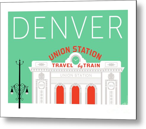 Denver Metal Print featuring the digital art DENVER Union Station/Aqua by Sam Brennan