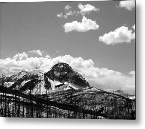 Divide Mountain Metal Print featuring the photograph Divide in Blackand White by Tracey Vivar