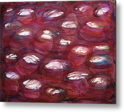 Painting Metal Print featuring the painting Doing it in red by Petra Rau