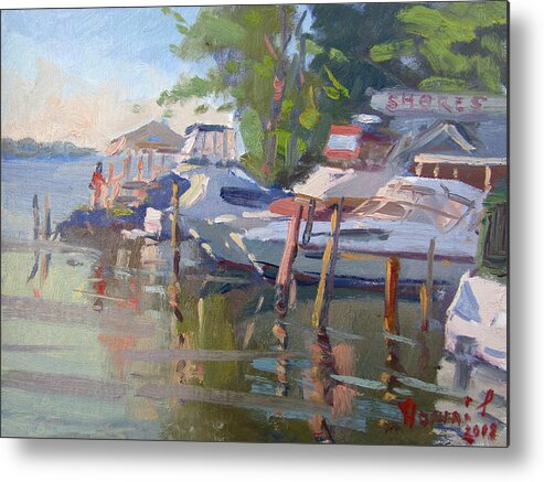 Dock Metal Print featuring the painting Docks at the Shores by Ylli Haruni