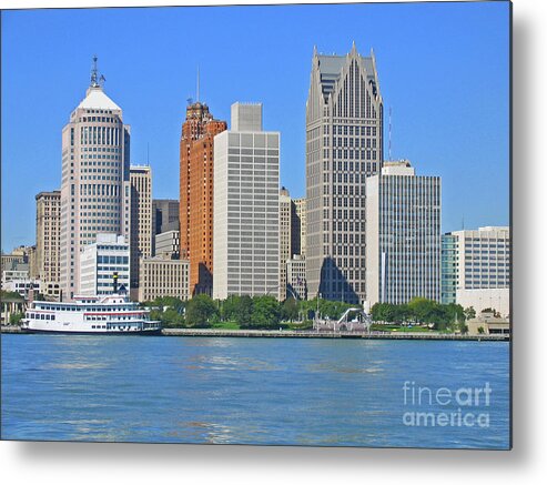 Detroit Metal Print featuring the photograph Downtown Detroit by Ann Horn